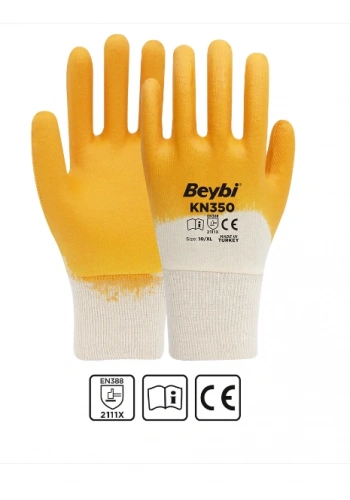 KN-350 İş Eldiveni Nitril Kaplama Pamuk ( 48 Çift )