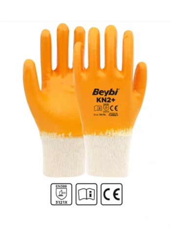 KN2 Plus İş Eldiveni Nitril Kaplama Pamuk ( 12 Çift )
