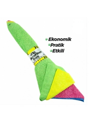 Mikrofiber Bez 25x25 cm ( 4lü Bağ x 25 Paket )