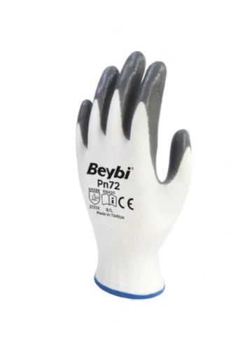 PN72 Gri İş Eldiveni Nitril Kaplama(1 Çift)