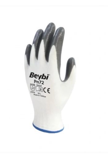 PN72 Gri İş Eldiveni Nitril Kaplama ( 48 Çift )