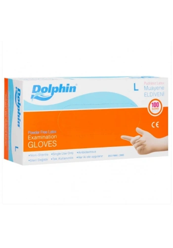 Pudrasız Lateks Muayene Eldiveni ( L ) 100 Adet