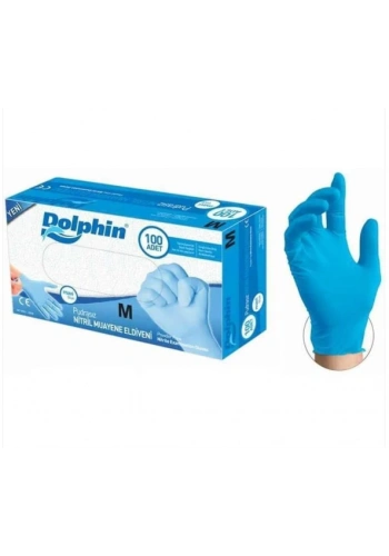 Pudrasız Mavi Nitril Medikal Muayene Eldiveni ( M ) 100 Adet