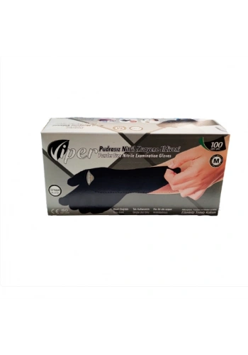 Pudrasız Siyah Nitril Medikal Muayene Eldiveni (M) 2000 Adet