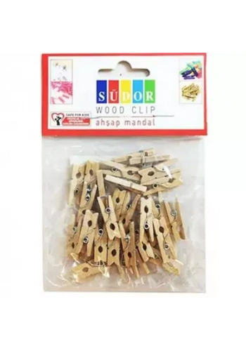 SÜDOR BS129 AHŞAP MANDAL BÜYÜK BOY 3.5cm NATURAL 20Lİ