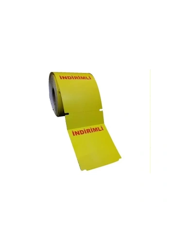 TERMAL KARTON RAF ETİKETİ SARI İNDİRİMLİ 135X100 250 Lİ