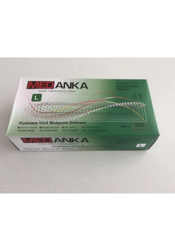 Vinil Şeffaf Muayene Eldiveni Pudrasız ( L )