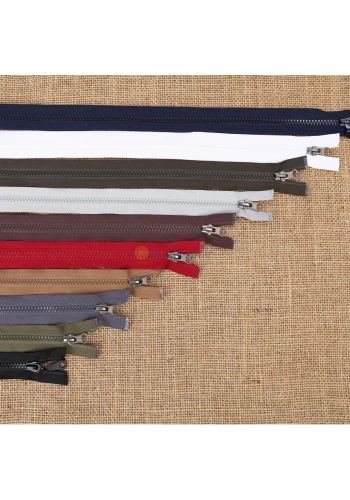 10lu Karışık Renkli Kemik Mont Fermuarı