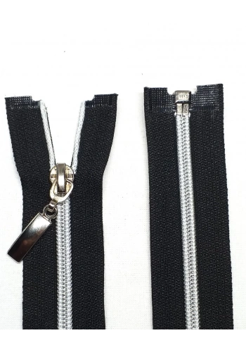 110cm Siyah Ferace Fermuarı Silver