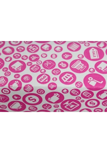 15,5x11x7,5cm Pembe Alışveriş Desenli Kutu