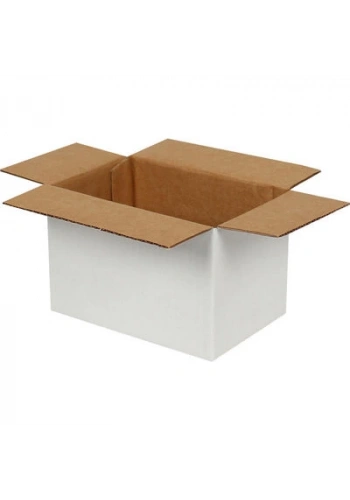 15x10x10cm Tek Oluklu Koli - Beyaz