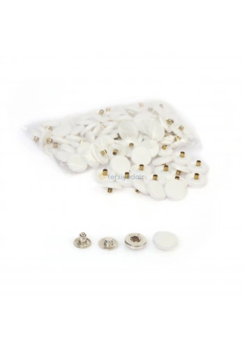 17mm Beyaz Plastik Kapaklı Mont Çıtçıtı