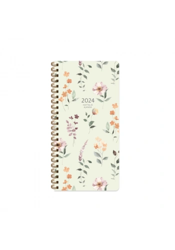 2024 AJANDA KESKİN SPİRALLİ HAFTALIK AJANDA 8x16 CEP ÇİÇEK (830032)