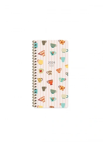 2024 AJANDA KESKİN SPİRALLİ HAFTALIK AJANDA 8x16 CEP KAHVE (830031)