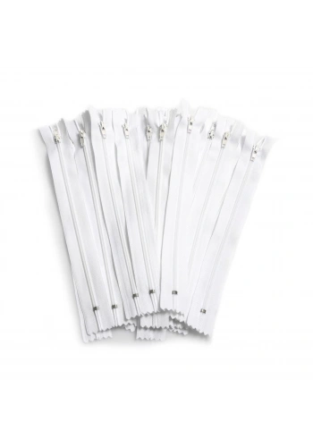 20cm Beyaz Pantolon Fermuarı 50Adet