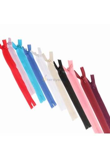 20cm Karışık Renkli Gizli Fermuar 10 Adet