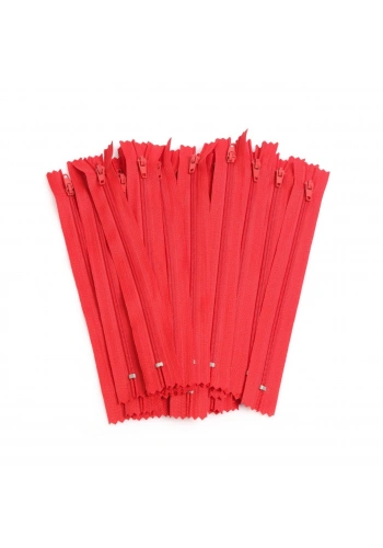 20cm Kırmızı Pantolon Fermuarı 50Adet