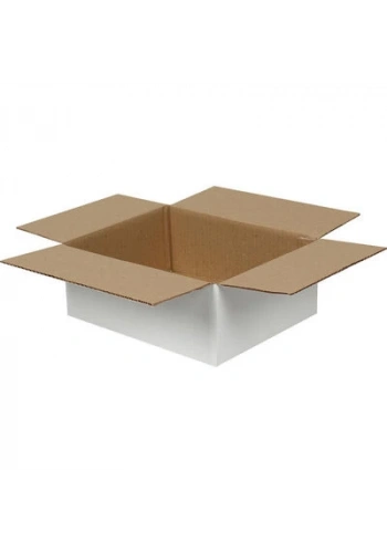 25x20x10cm Tek Oluklu Koli - Beyaz