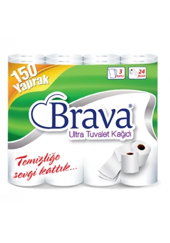 3 Katlı Brava Ultra Tuvalet Kağıdı 24lü x 3 Pk.