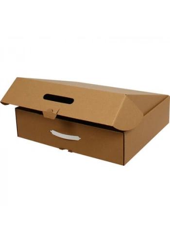 43x37x11cm Kulplu Kutu - Kraft