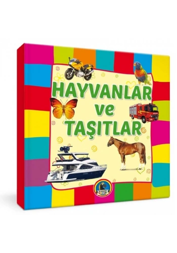 4E Kitap Hayvanlar Ve Taşıtlar Büyük Boy Karton Kapak Karatay Yayınevi