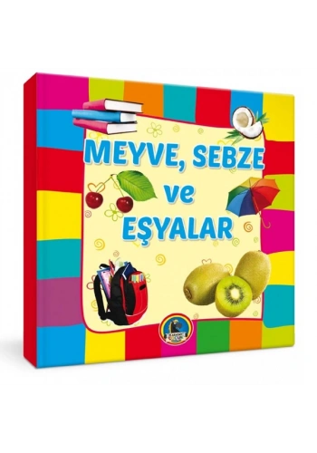 4E Kitap Meyve Sebze Ve Eşyalar Büyük Boy Karton Kapak Karatay Yayınevi