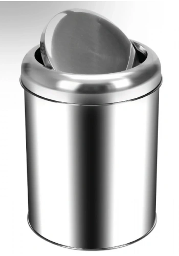 5 Lt Pratik Kapaklı Çöp Kovası Paslanmaz ( 1 Adet )