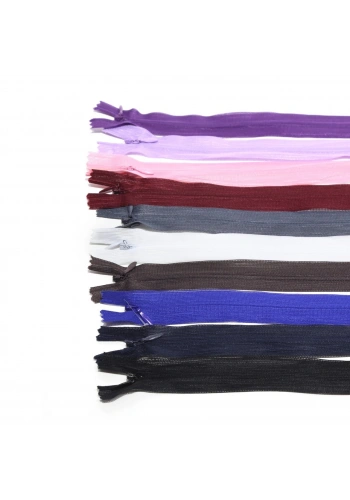 60cm Karışık Renkli Fermuar 10 Adet