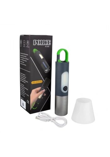 Police PS-303 Şarjlı Kamp + Çalışma Feneri