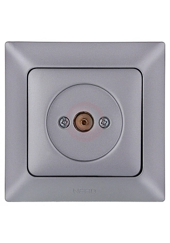 Ne-Ad Aras Metalik TV Radyo Elektronik / TV Anten Prizi (Geçişli - Sonlu) Gümüş (Çerçevesiz)