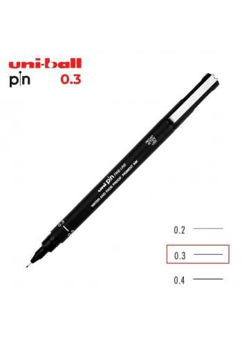 Uni Pin 200 Teknik Çizim Kalemi Siyah 0.3mm