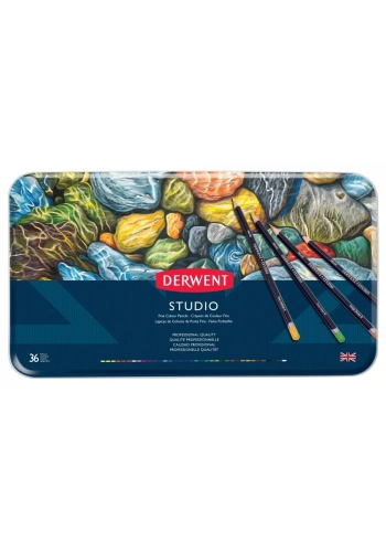 Derwent Studio Pencils Kuruboya Kalemi 36lı Teneke Kutu