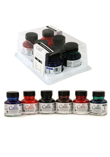 Daler Rowney Calli Kaligrafi Mürekkebi Seti 6 RENK x 29.5 ml.