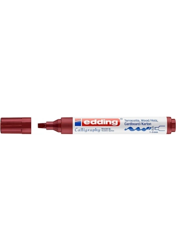 Edding 1455 Esnek Uçlu Kaligrafi Kalemi 5.0 mm. Crimson Kırmızı