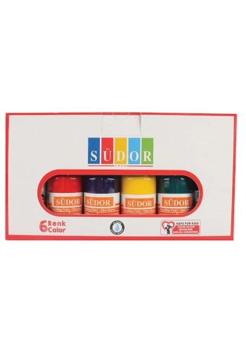 Südor Ebru Boyası Seti 6 Renk x 30 ml. Damlalıklı Şişe