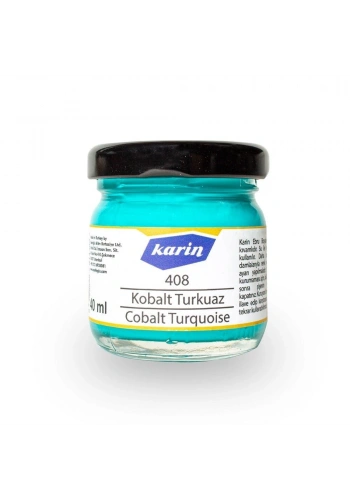 Karin Ebru Boyası 40 ml. 408 Kobalt Turkuaz