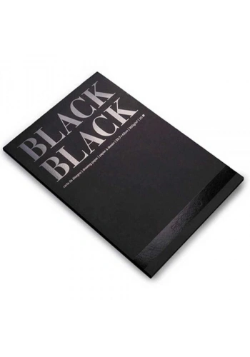 Fabriano Black Black Çok Amaçlı Pürüzsüz Yüzeyli Siyah Yapraklı Çizim Defteri Blok 300 gr. A3 20 yaprak