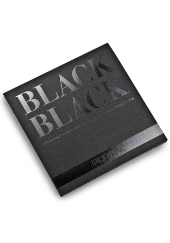 Fabriano Black Black Çok Amaçlı Pürüzsüz Yüzeyli Siyah Yapraklı Çizim Defteri Blok 300 gr. 20x20 cm. 20 yaprak