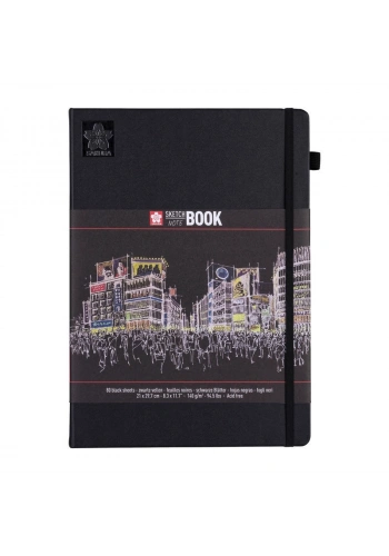 Sakura Sketchbook Sert Kapak Eskiz Çizim Defteri Siyah Kağıt 140 gr. 21x30 cm. 80 yaprak