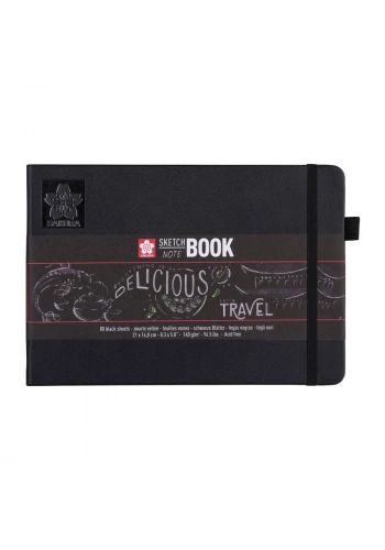 Sakura Sketchbook Sert Kapak Eskiz Çizim Defteri Siyah Kağıt 140 gr. 15x21 cm. 80 yaprak