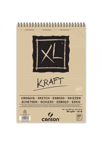 Canson XL Kraft Eskiz Çizim Defteri 90 gr. A4 40 Sayfa