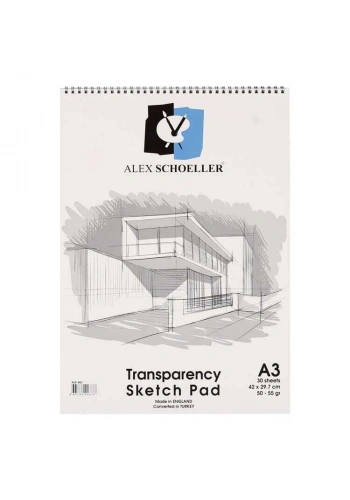 Alex Schoeller Transparency Sketch Pad Eskiz Bloğu 50/55 gr. A3 30 yaprak