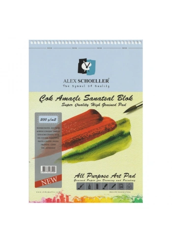 Alex Schoeller Çok Amaçlı Sanatsal Resim ve Eskiz Çizim Defteri 200 gr. A5 20 yp.