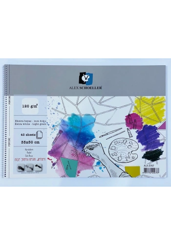 Alex Schoeller Resim ve Eskiz Çizim Defteri 120 gr. 35x50 cm. 40 yp.