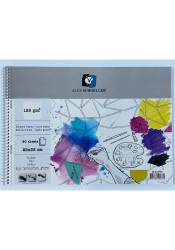Alex Schoeller Resim ve Eskiz Çizim Defteri 120 gr. 25x35 cm. 40 yp.