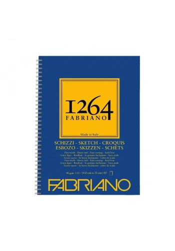 Fabriano 1264 Sketch Paper Yandan Spiralli Eskiz Çizim Defteri 90 gr. A5 60 yaprak