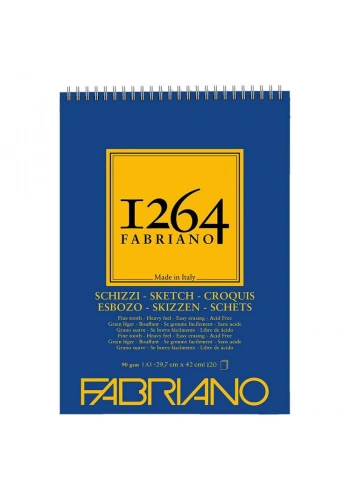 Fabriano 1264 Sketch Paper Üstten Spiralli Eskiz Çizim Defteri 90 gr. A3 120 yaprak