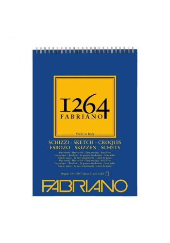 Fabriano 1264 Sketch Paper Üstten Spiralli Eskiz Çizim Defteri 90 gr. A4 120 yaprak