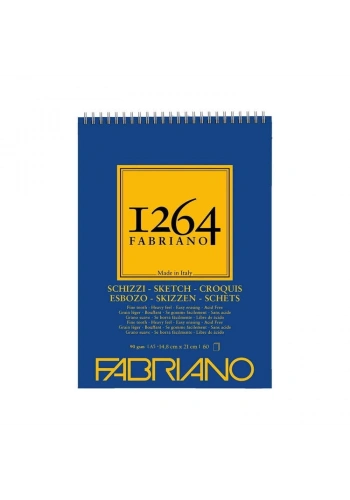 Fabriano 1264 Sketch Paper Üstten Spiralli Eskiz Çizim Defteri 90 gr. A5 60 yaprak