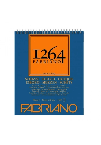 Fabriano 1264 Sketch Paper Üstten Spiralli Eskiz Çizim Defteri 90 gr. 30X30 cm. 120 yaprak